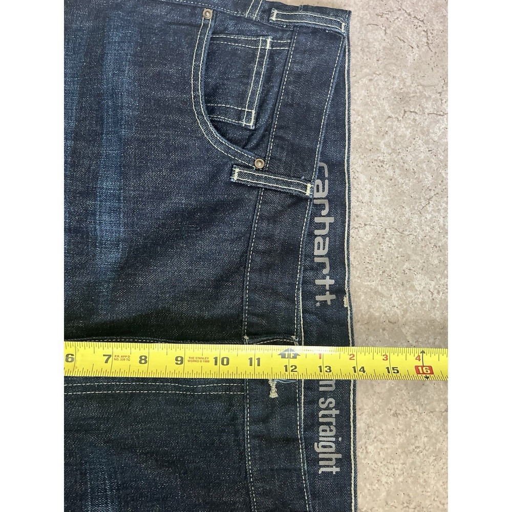 Carhartt Dark Wash Men's Denim Jeans Size 44 X 32 Slim Fit Straight Casual - Picture 4 of 6
